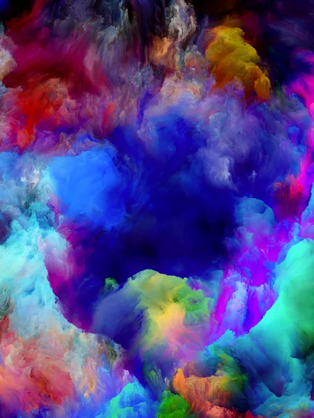多色動作 カラードリームシリーズ 想像力 創造性 絵画の主題に対するグラデーションとスペクトルの色合いの背景組成 — ストック写真