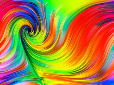 Boya girdabı serisi. Tasarım, yaratıcılık ve sanat konularındaki dijital tuval üzerinde boya liflerinin detaylı bir tasarımı