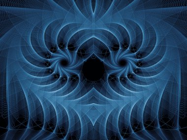 Matematik serisi görselleştiriliyor. Fraktal Evren 'in Mavi Çizgileri. Bilimsel, eğitim ve teknolojik altyapılar için sanal topolojinin karmaşık sunumu.