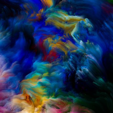 Renkli girdap serisi. Yaşam, yaratıcılık ve sanat üzerine çalışmalar için tuvalin üzerinde sıvı boyanın renkli hareketlerinden oluşan görsel çekicilik arkaplanı