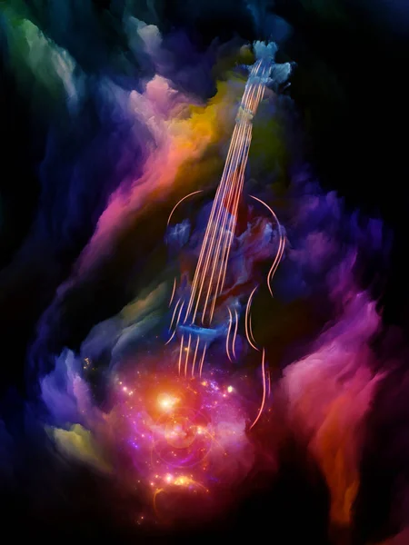 Kolorowe Skrzypce Fraktalna Abstrakcja Farb Temat Muzyki Sztuki Kreatywności Ilustracja — Zdjęcie stockowe