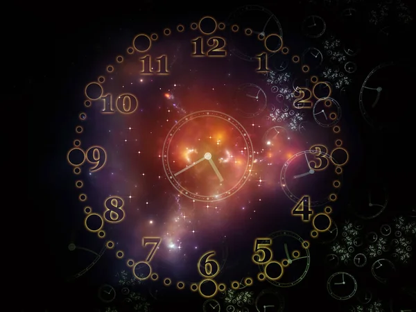 Time Space Faces Time Series Composition Clock Dials Abstract Elements — Stock Photo, Image