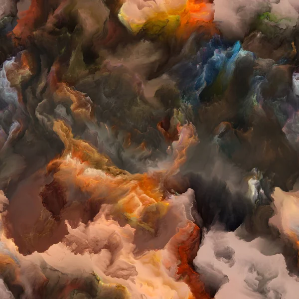 Organic Vibrant Fractal Paint Texture Resembling Turbulent Atmosphere Alien Planet — Stock Photo, Image