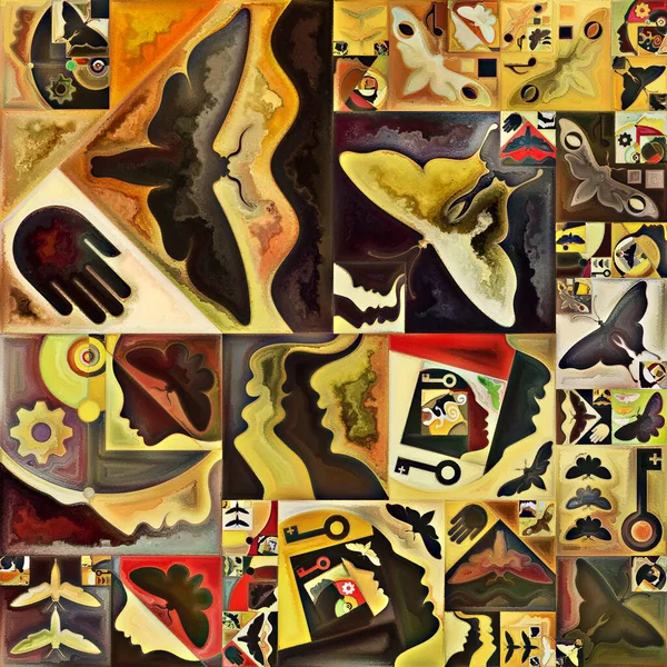 Inner Encryption series. Background of abstract organic forms, art textures and colors on subject of hidden meanings, sacred life, drama, poetry, mysticism and art.