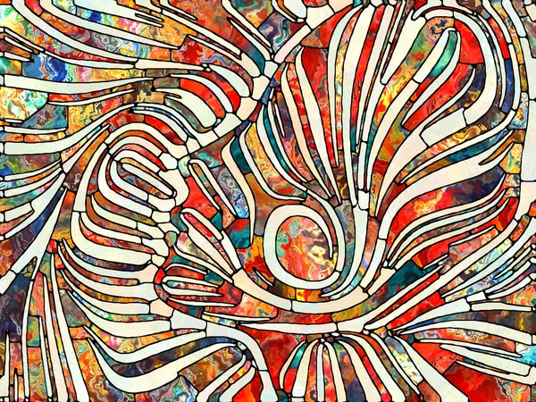 Перелом Воображения Серия Unity Stained Glass Фоновая Композиция Узора Цветовых — стоковое фото