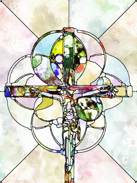 Broken Light Cross Stained Glass Series Visually Attractive Backdrop Made — Stock Photo, Image