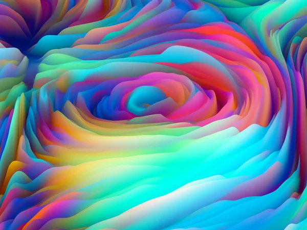 Verdraaide Oppervlakte Dimensionale Golf Serie Afbeelding Van Wervelende Kleur Textuur — Stockfoto