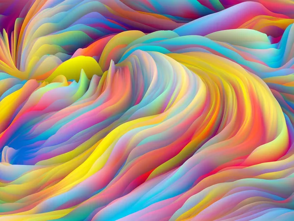 Twisted Paint 维波系列 旋转彩色纹理的设计 创意和设计项目随机湍流的三维渲染 — 图库照片