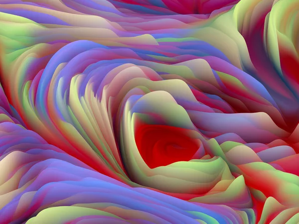 混乱的表面 维波系列 旋转彩色纹理的抽象排列 适用于艺术 创意和设计项目的随机湍流的三维渲染 — 图库照片