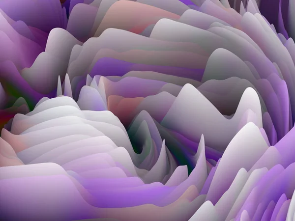 Tactile Math. Dimensional Wave series. Abstract composition of Swirling Color Texture. 3D Rendering of random turbulence suitable for art, creativity and design