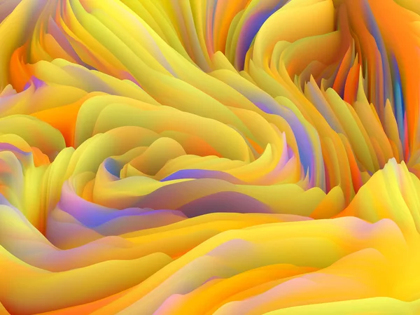 Pokręcona Geometria Seria Fal Wymiarowych Skład Wirującego Koloru Tekstury Renderowanie — Zdjęcie stockowe