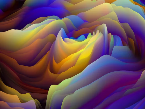 Tactile Math Dimensional Wave Series Design Composed Swirling Color Texture — Stock Photo, Image