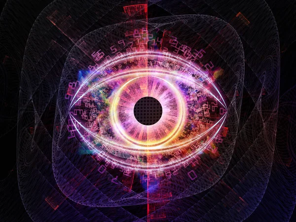 Eye Symbol Abstract Technological Elements Lights Composition Subject Science Education — Stock Photo, Image