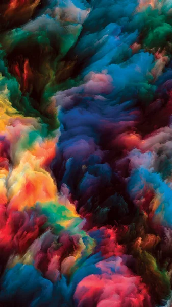 Серия Color Swirl Творческое Оформление Красочного Движения Жидкой Краски Холсте — стоковое фото