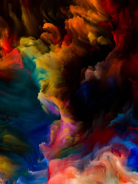 Color Swirl Series Composition Colorful Motion Liquid Paint Canvas Subject — Stock Photo, Image