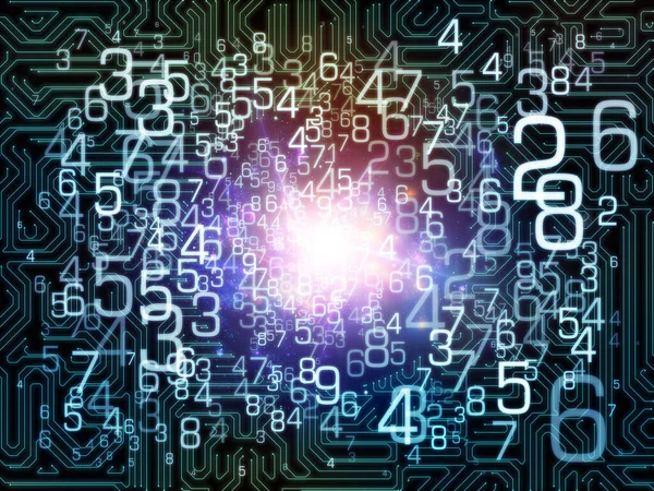 Tracing Numbers Overlay Numbers Grids Lights Subject Science Education Computing — Stock Photo, Image