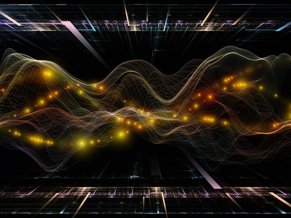 Géométrie Spatiale Série Virtual Wave Abstraction Artistique Des Ondes Sinusoïdales — Photo