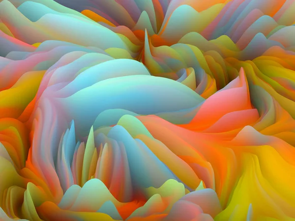 Verdrehte Geometrie Dimensional Wave Serie Zusammensetzung Der Wirbelnden Farbtextur Darstellung — Stockfoto