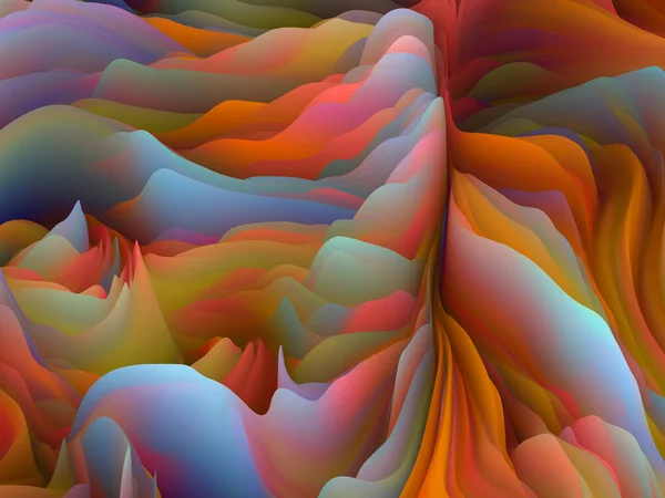 ランダムの幾何学 次元波シリーズ 渦巻く色のテクスチャの創造的な配置 アート 創造性 デザインに関連するランダム乱流の3Dレンダリング — ストック写真