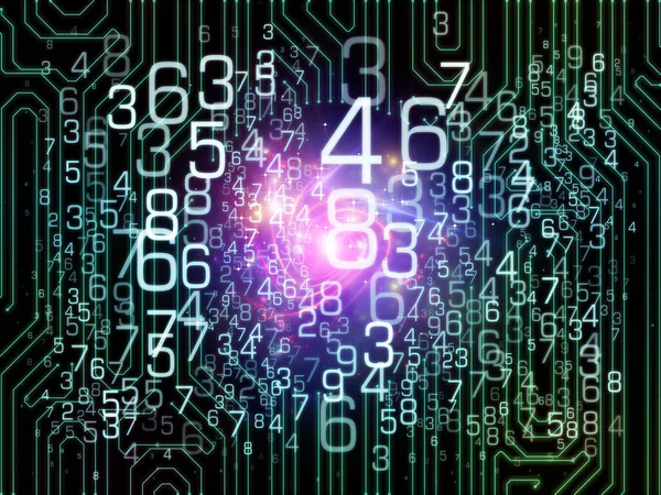 Tracing Numbers Superposition Grilles Nombres Lumières Sur Science Éducation Informatique — Photo