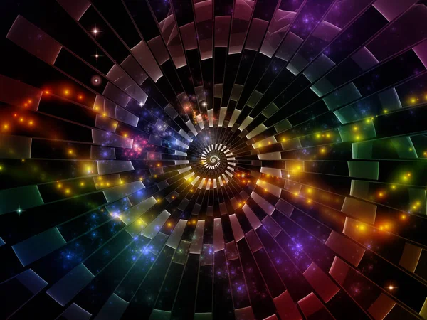 Interplay Fractal Light Abstract Spiral Subject Science Education Computing Modern — Stock Photo, Image