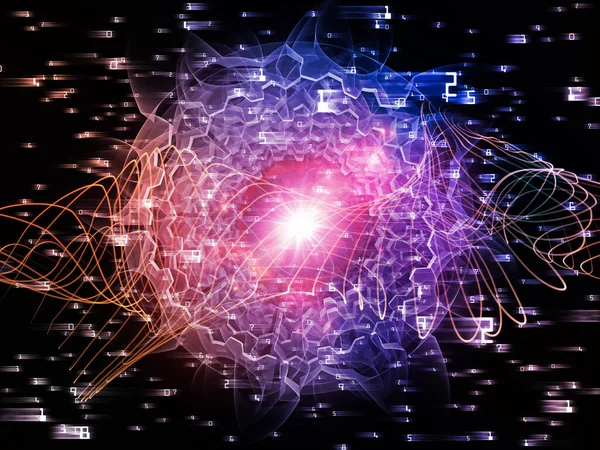 Absztrakt Geometriai Struktúra Számok Kölcsönhatása Számítástechnika Virtuális Valóság Oktatás Témakörében — Stock Fotó