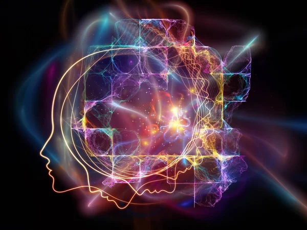 Design Human Fractal Light Elements Subject Human Mind Thinking Education — Stock Photo, Image