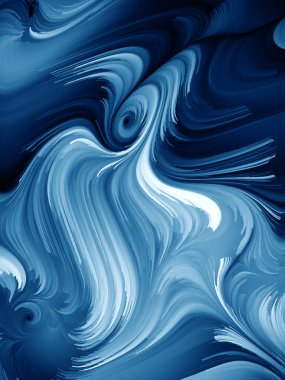 Boya girdabı serisi. Tasarım, yaratıcılık ve sanat konuları için dijital tuvaldeki boya liflerinin detaylı hareketinin bileşimi