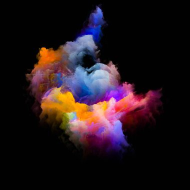 Canlı Parçacık. Gökkuşağı Adası serisi. Sanat, yaratıcılık ve tasarım konularındaki canlı renk ve gradyanların arkaplan tasarımı