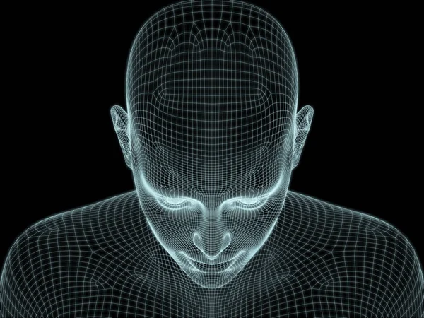 Illustration Human Head Wire Mesh Use Illustrations Technology Education Computer — Stock Photo, Image