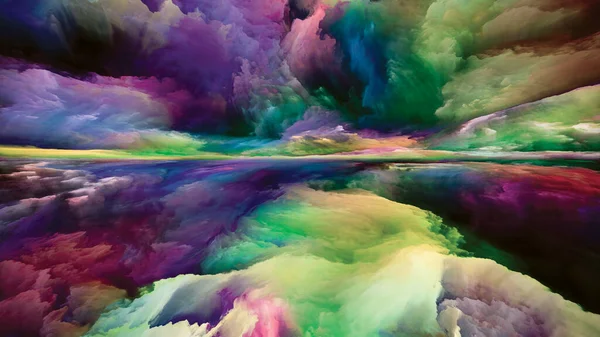 Farbenpracht Flucht Die Realität Komposition Surrealer Sonnenaufgangsfarben Und Strukturen Verbindung — Stockfoto