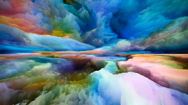 영혼은 다중적 마인드 시리즈의 페인트 초현실적 구름의 예술적 창조성 상상력의 — 스톡 사진