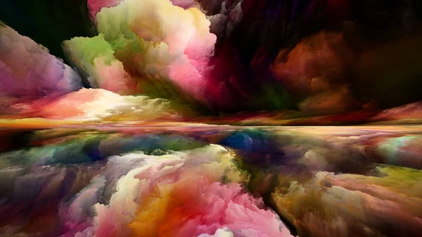 그곳으로 마인드 시리즈의 페인트 초현실적 구름의 노골적 창조성 상상력에 프로젝트 — 스톡 사진