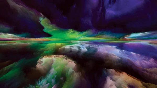 Gökkuşağı Aydınlanması Gerçekliğe Kaçış Dizisi Arazi Resmi Hayal Gücü Yaratıcılık — Stok fotoğraf