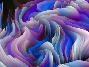Çarpık yüzey. Boyutsal Dalga serisi. Dönen Renk Dokusunun bileşimi. Sanat, yaratıcılık ve tasarım konularında 3 boyutlu türbülans oluşturma