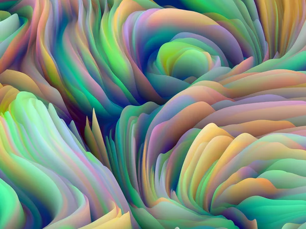 Surface Twist Série Vagues Dimensionnelles Arrangement Texture Couleur Tourbillonnante Rendu — Photo