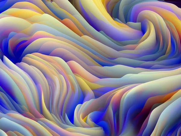 Twisted Paint 维波系列 旋转彩色纹理的抽象设计 与艺术 创意和设计相关的随机湍流的三维渲染 — 图库照片