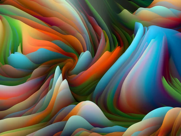 Геометрия Случайности Dimensional Wave Series Состав Крутящейся Цветовой Текстуры Рендеринг — стоковое фото