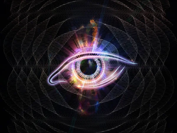 Eye Symbol Abstract Technological Elements Lights Composition Subject Science Education — Stock Photo, Image