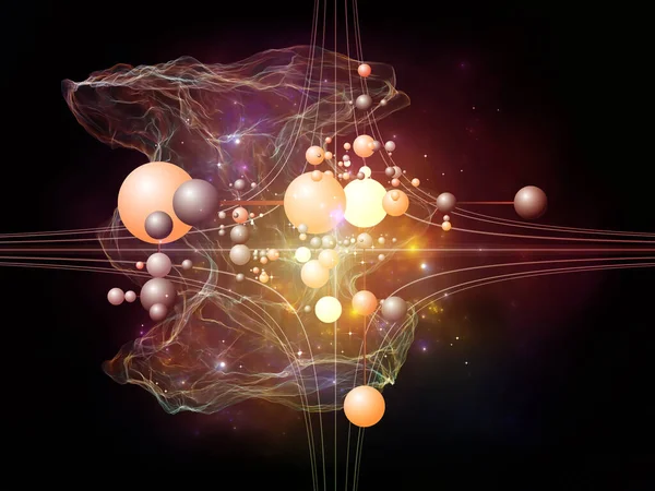 Eðitim Bilim Konularýndaki Moleküler Yapý Soyut Fraktal Elementlerin Etkileşimi — Stok fotoğraf