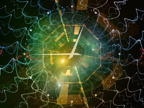 Abstract Composition Clock Fractal Elements Subject Science Technology Education — Stock Photo, Image