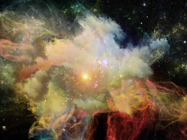 Delar Fraktala Nebulosan Organiska Strukturer Och Ljus Temat Vetenskap Och — Stockfoto