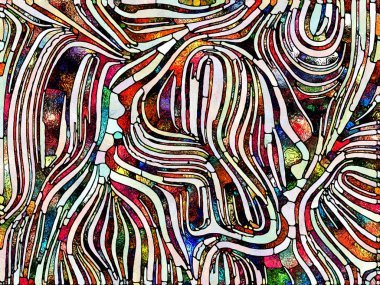 Tasarım Parçaları. Lekeli Camlar Birliği serisi. Parçalanma, sanat, şiir ve tasarım birliğiyle ilgili projeler için renk ve doku parçalarının arkaplanı