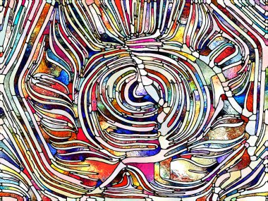 Çok renkli ışık. Lekeli Camlar Birliği serisi. Parçalanma, sanat, şiir ve tasarım konuları için renk ve doku parçalarının yaratıcı düzenlenmesi