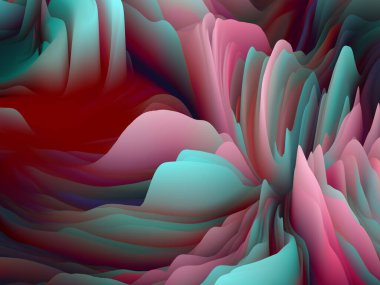 Sinüs Kumaşı. Boyutsal Dalga serisi. Girdap Rengi Dokusundan yapılmış sanatsal arka plan. Sanat, yaratıcılık ve tasarım projeleri için 3 boyutlu türbülans oluşturma