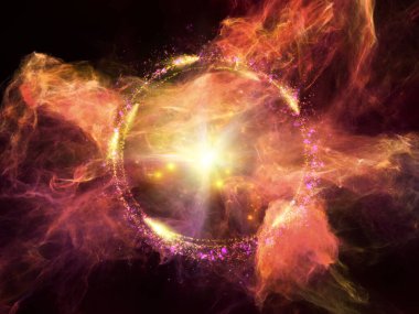 Fraktal nebula elementleri, organik dokular ve bilim ve eğitim konularındaki ışıklar