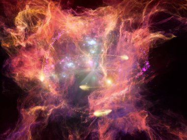 Fraktal nebula elementleri, organik dokular ve bilim ve eğitim konularındaki ışıklar