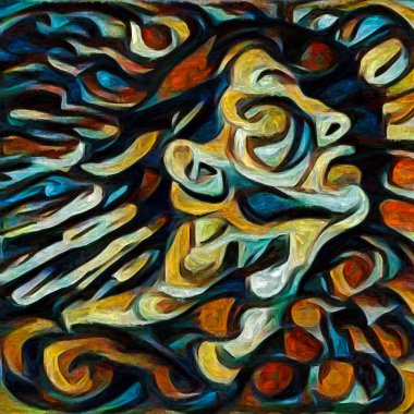 Işık serisine doğru. İç dünya, yaratıcılık ve sanat üzerine soyut resim tarzında yapılmış kadın portresi.