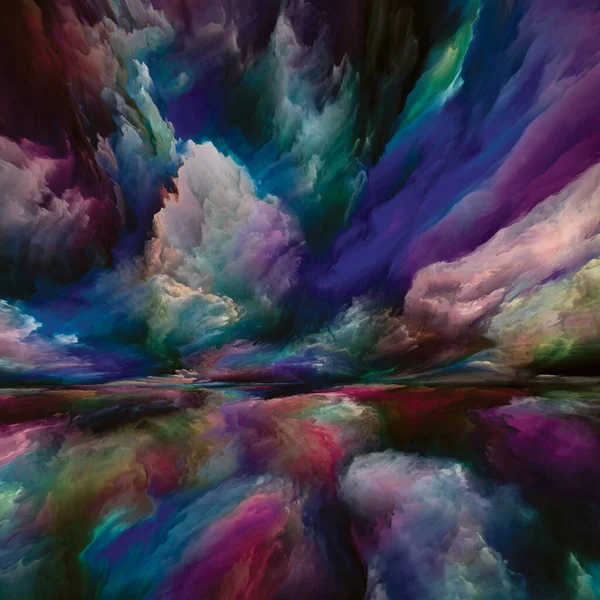 스펙트럼 세계로의 초현실적 석양의 상상력 창조성 미술에 질감으로 이루어진 — 스톡 사진