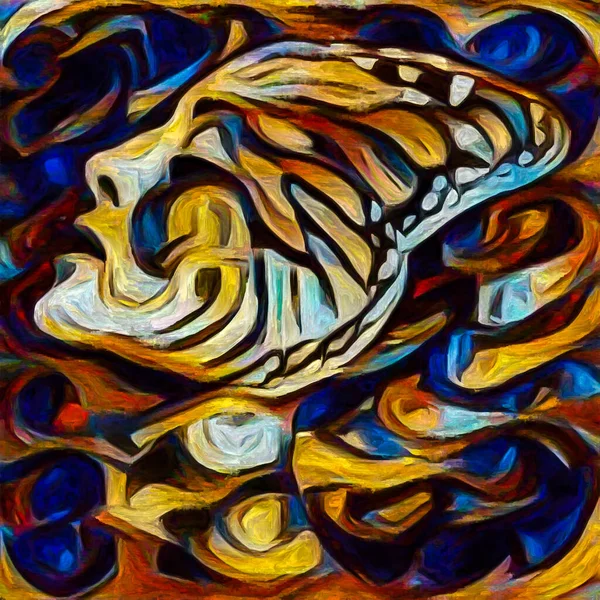 Крила Розуму Жіноче Обличчя Візерунок Метелика Виконані Абстрактному Стилі Живопису — стокове фото